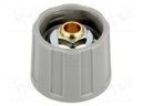 Knob; without pointer; ABS; Shaft d: 6mm; Ø20x15.5mm; grey