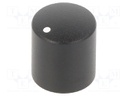 Knob; with pointer; aluminium,thermoplastic; Øshaft: 6mm; black