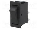 ROCKER; SPST; Pos: 2; OFF-ON; 16A/250VAC; black; none; Body: black