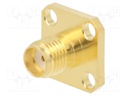 Socket; SMA; female; straight; 50Ω; soldering; teflon; gold-plated