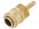 Quick connection coupling EURO; with bushing; brass