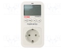 Electric energy meter; VAC: 100÷260V; 130x65x37mm; 3680W; Plug: EU