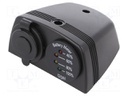 Voltmeter; car lighter socket x1; Sup.volt: 7÷33VDC; black