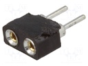 Socket; pin strips; female; PIN: 2; turned contacts; straight; THT