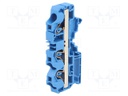 Splice terminal: rail; SNK; 0.5÷10mm2; ways: 1; terminals: 3; blue