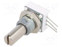 Potentiometer: shaft; single turn; 1kΩ; 1W; ±10%; 6.35mm; THT