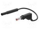Test lead; 19A; banana plug 4mm,angular banana plug 4mm; Len: 1m