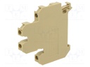 Splice terminal: rail; 4mm2; ways: 1; terminals: 4; beige; Width: 6mm