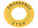 Warning plate; 30mm; Ømount.hole: 30mm; Ø: 60mm