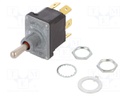 Switch: toggle; Pos: 3; DPDT; (ON)-OFF-(ON); 6A/230VAC; 18A/28VDC