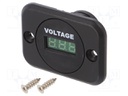 Voltmeter; Sup.volt: 6÷33VDC; VDC range: 6÷33V; black; green