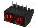 LED; horizontal,in housing; red; 4.8mm; No.of diodes: 2; 20mA; 60°