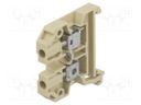 Splice terminal: rail; 4mm2; ways: 1; terminals: 2; beige; polyamide