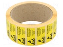 Self-adhesive label; ESD; 16x38mm; Package: reel; 1000pcs.