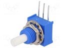 Potentiometer: shaft; single turn; 100kΩ; ±20%; 0.25W; linear; THT