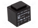Transformer: encapsulated; 2.8VA; 230VAC; 12V; 233mA; Mounting: PCB