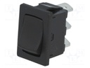 ROCKER; SPDT; Pos: 2; ON-ON; 10A/250VAC; 10A/28VDC; black; none