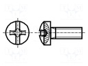 Screw; M4x12; Head: button; Phillips,slotted; steel; zinc