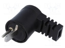 Plug; loudspeaker; male; plastic; screw terminal; angled 90°