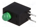 LED; in housing; green; 3mm; No.of diodes: 1; 20mA; 60°; 2.2÷2.5V