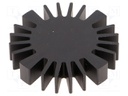 Heatsink; LED; Ø: 50mm; H: 10mm; 2.3K/W; Colour: black