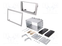 Radio mounting frame; Fiat,Lancia; 2 DIN; silver