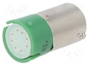 Indicator: LED; BA9S,T10; green; plastic; 24VDC; -20÷60°C