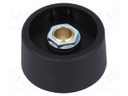 Knob; without pointer; polyamide; Shaft d: 6.35mm; Ø31x16mm; black