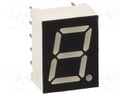 Display: LED; 7-segment; 9.9mm; 0.39"; No.char: 1; red; 30mcd; anode