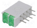 LED; in housing; green; 1.8mm; No.of diodes: 4; 10mA; 38°; 2.1V