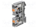 Splice terminal: rail; 0.5÷16mm2; ways: 1; terminals: 2; grey; TS35