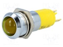 Indicator: LED; recessed; 24÷28VDC; Cutout: Ø14.2mm; IP67; metal