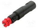 Cigarette lighter plug; screw terminal; 8A; Sup.volt: 12÷24VDC