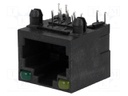 Socket; RJ45; PIN: 8; with LED; Layout: 8p8c; Locking: top latch; THT