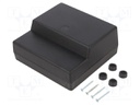 Enclosure: desktop; X: 125mm; Y: 120mm; Z: 53mm; ABS; black