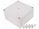 Enclosure: multipurpose; X: 130mm; Y: 130mm; Z: 75mm; PK; light grey