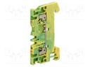 Splice terminal: rail; 1.5mm2; ways: 1; terminals: 2; yellow-green