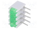LED; in housing; green; No.of diodes: 4; 20mA; Lens: diffused,green