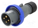 Connector: AC supply 3-phase; plug; male; straight; for cable