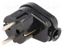 Connector: AC supply; plug; Layout: 2P+PE; black; 230VAC; 16A; PIN: 3