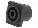 SPEAKON PANEL 4POLE BLACK