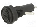 Fuse holder with cover; cylindrical fuses; 5mm; 10A; on panel