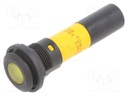 Indicator: LED; flat; yellow; 130VDC; Ø16mm