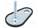 Foot of pin; Base dia: 50mm; M8; steel; Plunger length: 50mm
