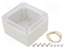 Enclosure: multipurpose; X: 80mm; Y: 85mm; Z: 55mm; Ritec; light grey