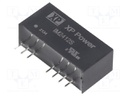 Isolated Board Mount DC/DC Converter, Regulated, ITE, 2 Output, 2 W, 12 V, 85 mA, -12 V