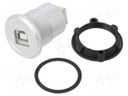 Adapter; for panel mounting,rear side nut; USB 2.0; Thread: M22