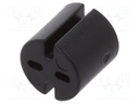 Spacer sleeve; LED; Øout: 5.1mm; ØLED: 5mm; L: 5mm; black; UL94V-0