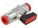 Mechanical ball valve; nickel plated brass; 12mm; 20bar
