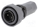 Connector: circular; plug; male; PIN: 2; bayonet,internal bayonet